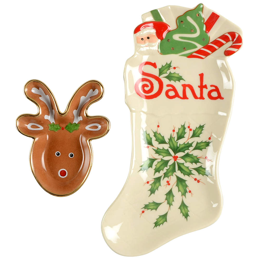 Holiday (Dimension) 2 Piece Figural "Cookies for Santa" Set by Lenox-1