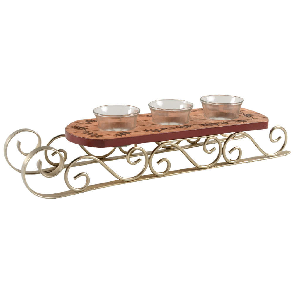 Holiday (Dimension) Wood Sleigh Votive Candleholder by Lenox-1