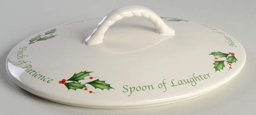 Holiday (Dimension) Lid for 1.5 Quart Oval Covered Casserole by Lenox-1