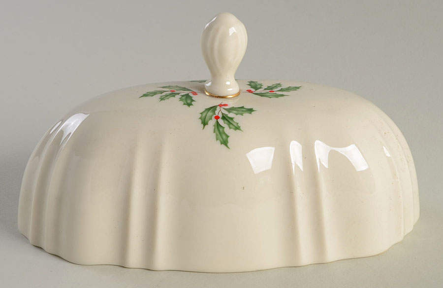 Holiday (Dimension) Lid for Oval Butter by Lenox-1