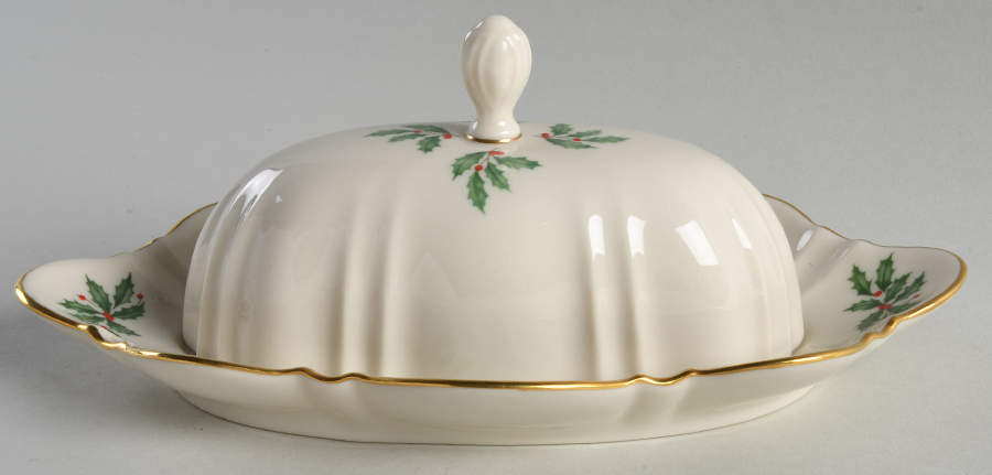 Holiday (Dimension) Oval Covered Butter by Lenox-1
