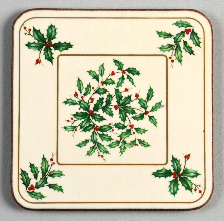Holiday (Dimension) Square Corkback Coaster by Lenox-1