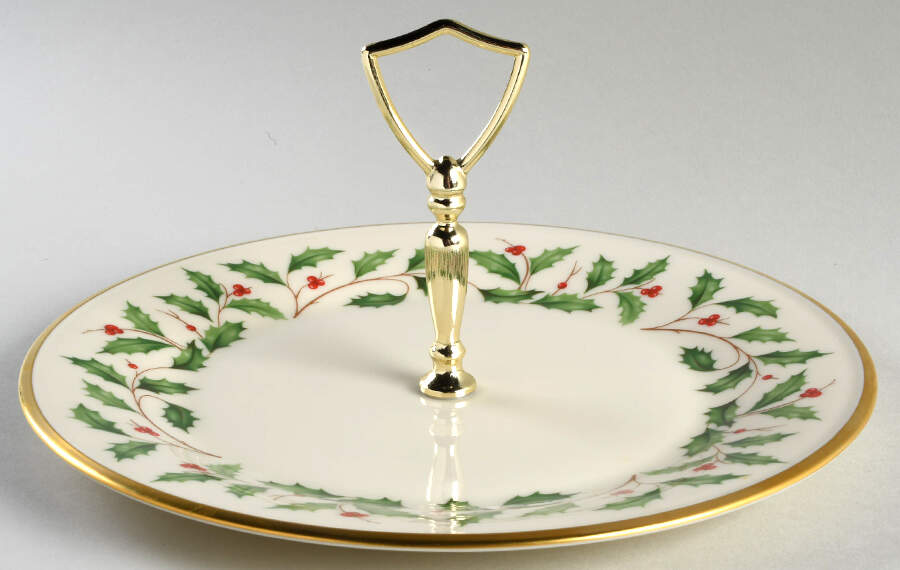 Holiday (Dimension) Round Serving Plate with Handle (DP) by Lenox-1