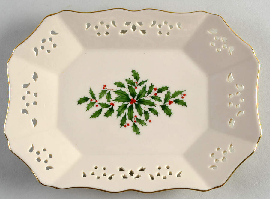 Holiday (Dimension) Pierced Relish/Olive Tray by Lenox-1