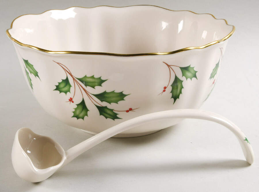 Holiday (Dimension) Punch Bowl & Ladle by Lenox-1