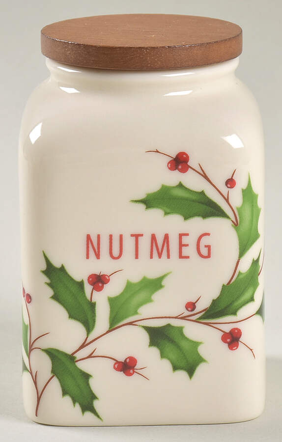 Holiday (Dimension) Nutmet Spice Jar & Lid by Lenox-1