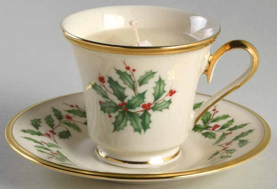 Holiday (Dimension) Scented Cup & Saucer Candle-Vanilla  HC by Lenox-1
