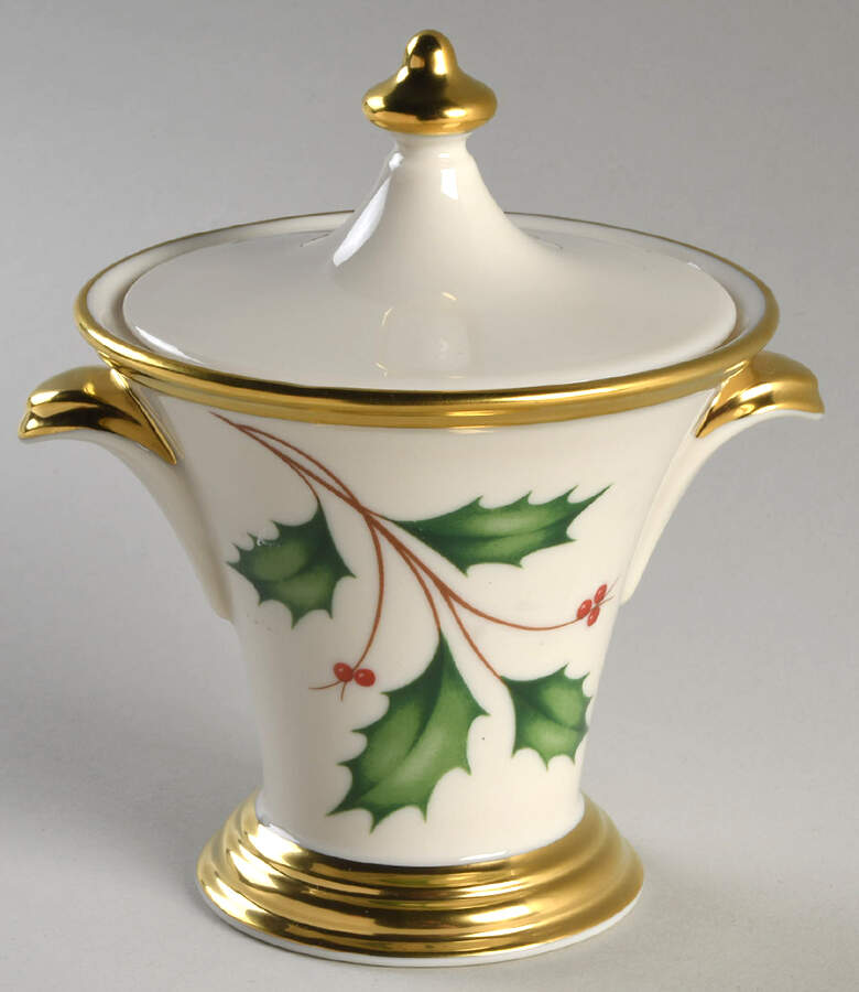 Holiday (Dimension) Sugar Bowl & Lid by Lenox-1