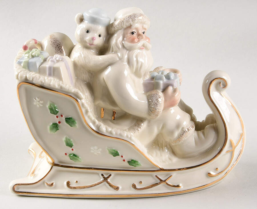 Holiday (Dimension) Santa Claus with Sleigh Figurine by Lenox-1