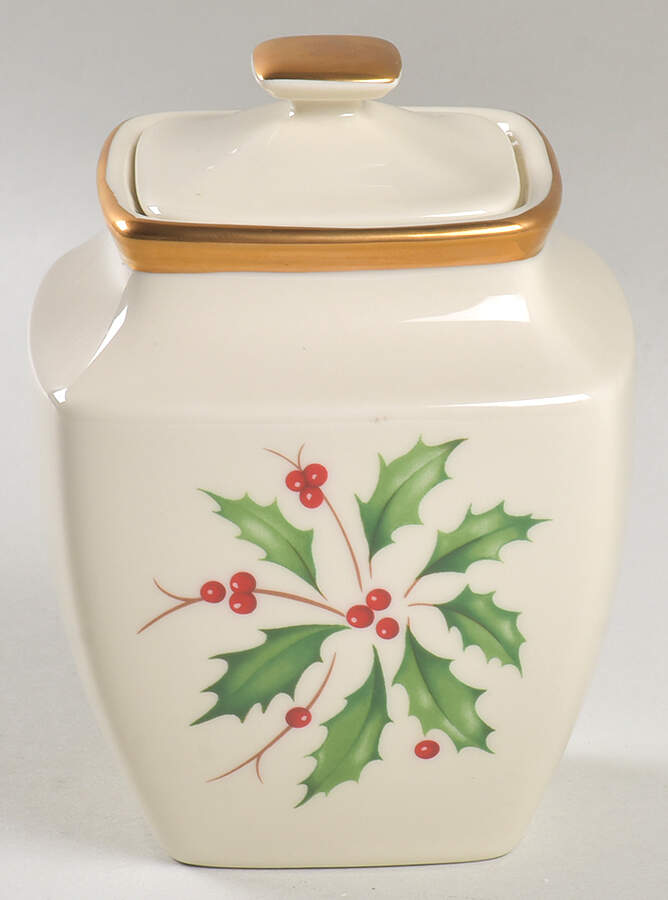 Holiday (Dimension) Square Sugar Bowl & Lid by Lenox-1