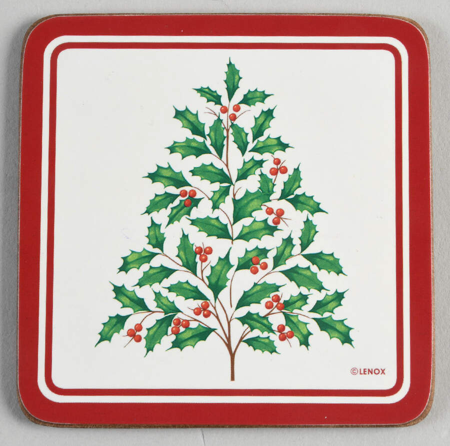 Holiday (Dimension) Square Corkback Coaster by Lenox-1