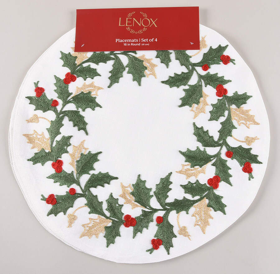 Holiday (Dimension) Round Cloth Placemat - Set of 4 by Lenox-1