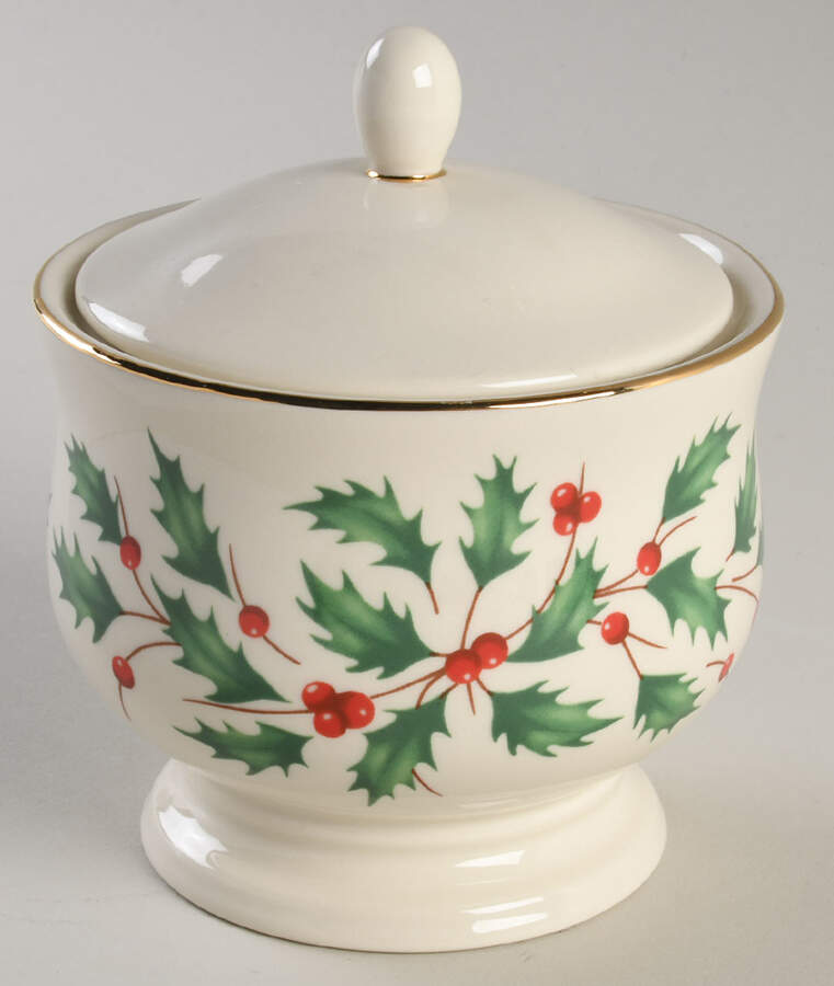 Holiday (Dimension) Sugar Bowl & Lid by Lenox-1