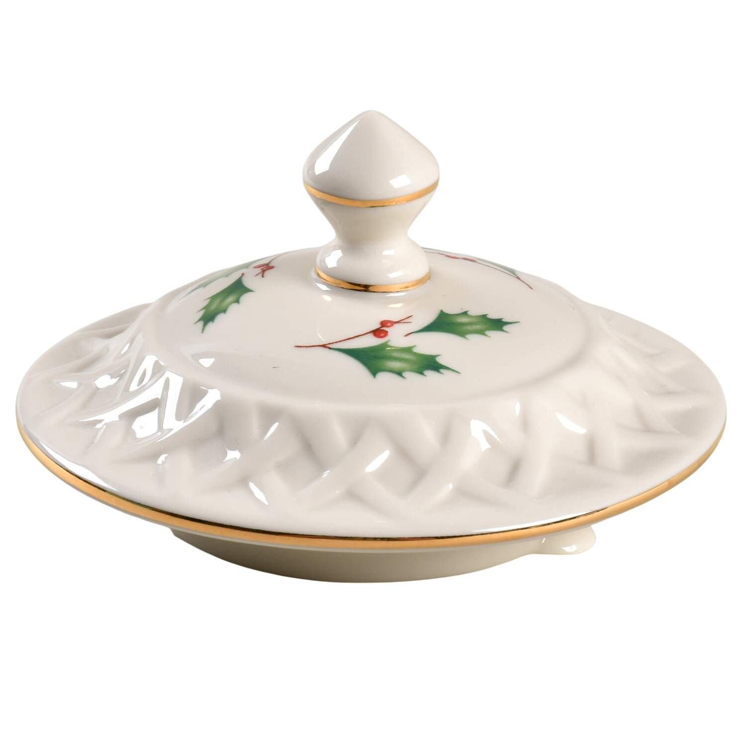 Holiday (Dimension) Lid for Carved Teapot by Lenox-1