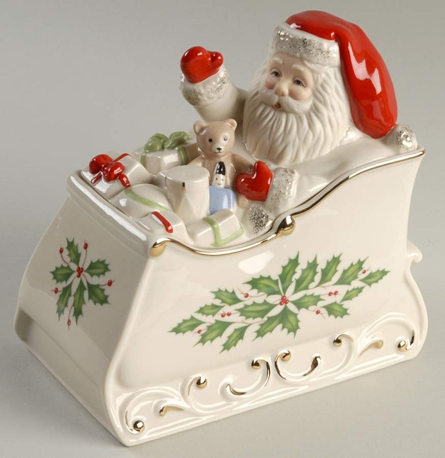 Holiday (Dimension) Figural Candy Box & Lid by Lenox-1