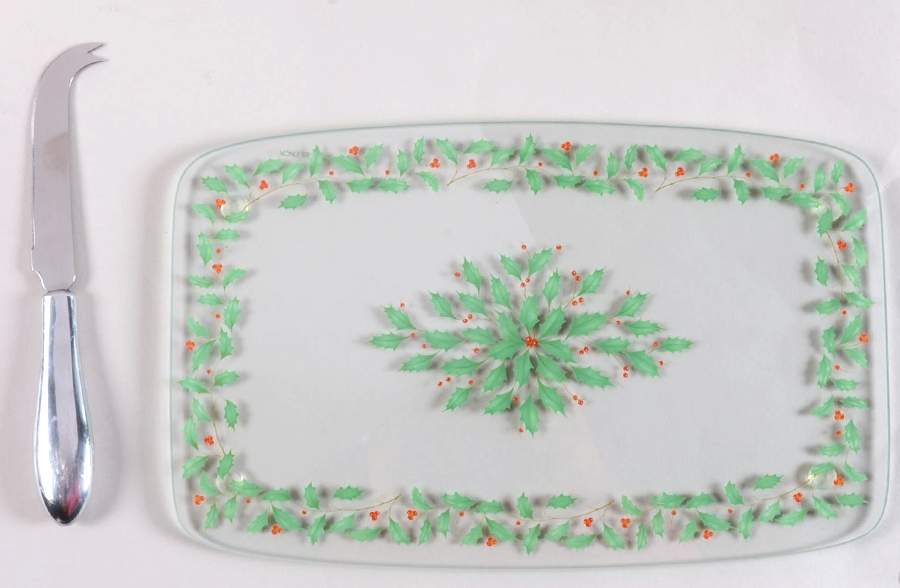 Holiday (Dimension) Glassware Cheese Board & Stainless Knife by Lenox-1