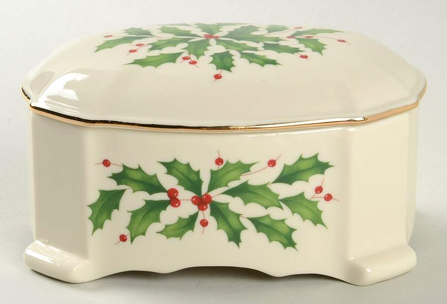 Holiday (Dimension) Musical Trinket Box with Lid by Lenox-1