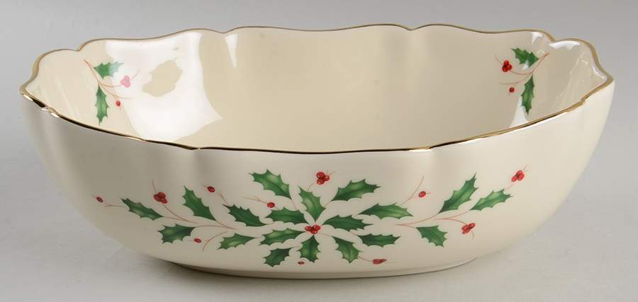 Holiday (Dimension) 10" Oval Fluted Bowl by Lenox-1