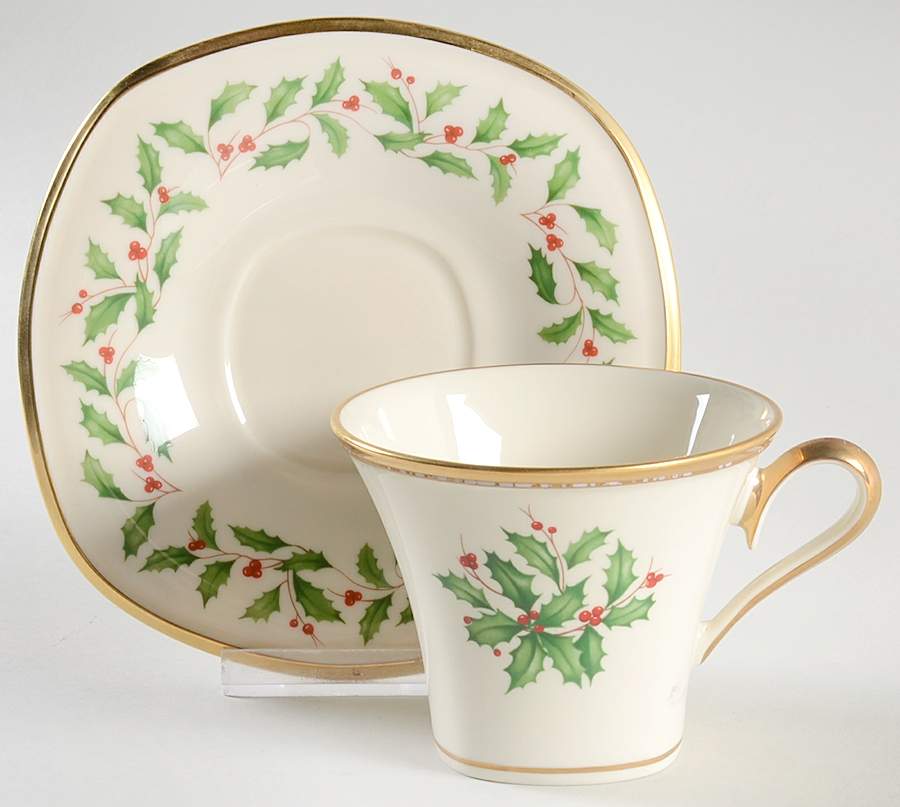 Holiday (Dimension) Square Cup & Saucer Set by Lenox-1