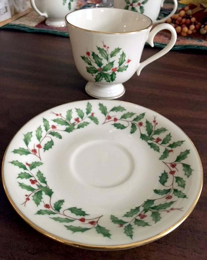 Holiday (Dimension) Footed Cup & Saucer Set by Lenox-1
