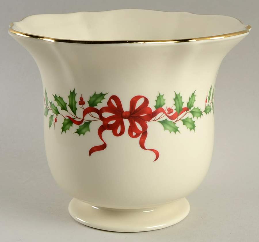 Holiday (Dimension) Pot for Amaryllis Figural Flower,Say It WithSilk by Lenox-1