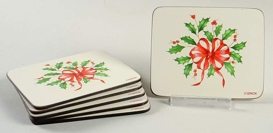 Holiday (Dimension) Rectangular Corkback Coaster - Set of 6 by Lenox-1