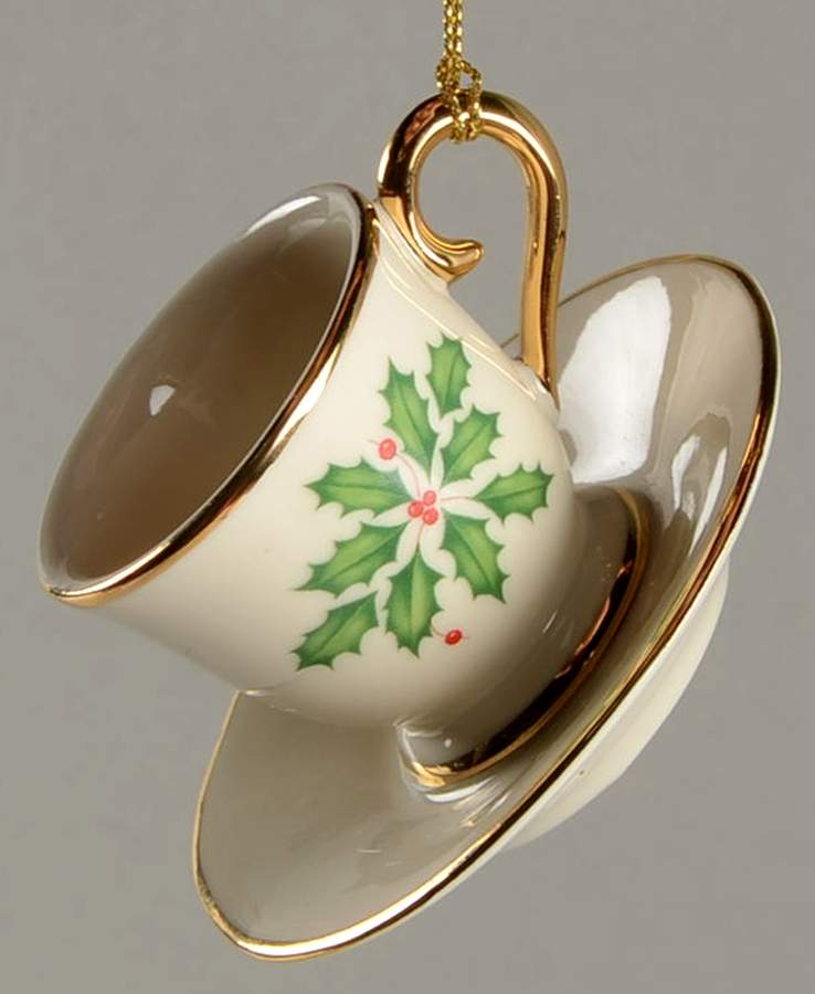 Holiday (Dimension) Cup & Saucer Ornament by Lenox-1
