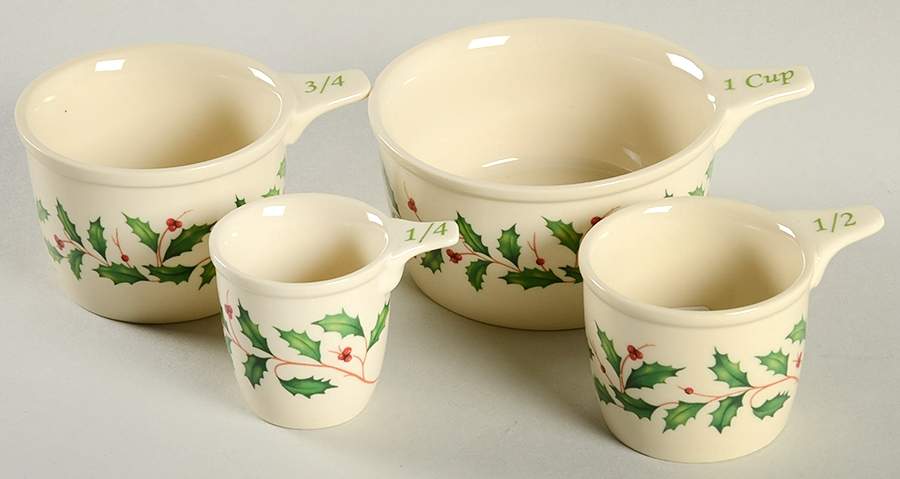 Holiday (Dimension) Measuring Cup Set (1 Cup, 3/4 Cup,1/2 Cup,1/4 Cup) by Lenox-1