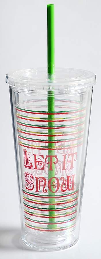 Holiday (Dimension) Acrylic Tall Tumbler with Lid & Straw by Lenox-1