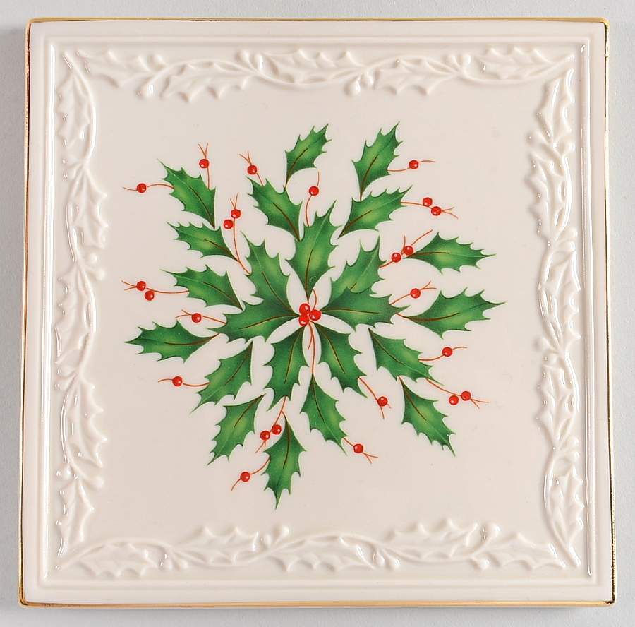 Holiday (Dimension) Embossed Square Trivet by Lenox-1