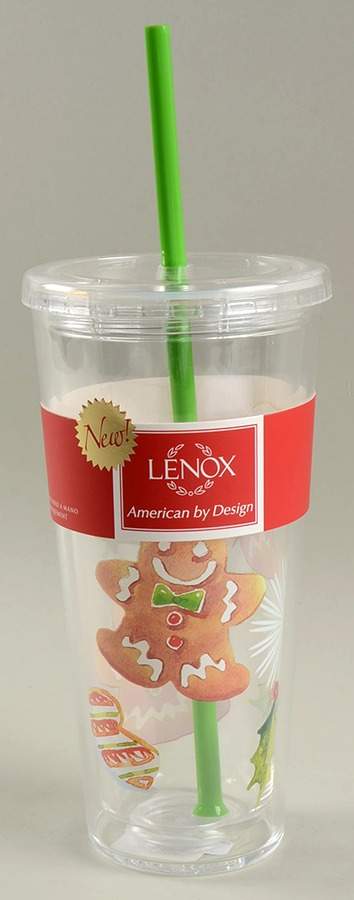 Holiday (Dimension) Acrylic Tall Tumbler with Lid & Straw by Lenox-1