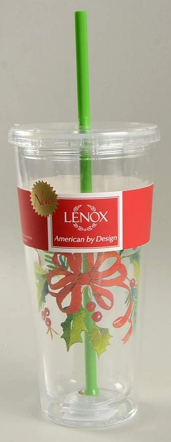 Holiday (Dimension) Acrylic Tall Tumbler with Lid & Straw by Lenox-1