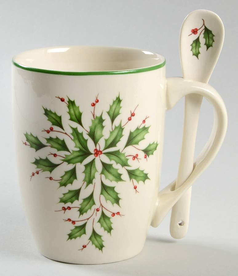 Holiday (Dimension) Cocoa Mug & Ceramic Teaspoon Set by Lenox-1