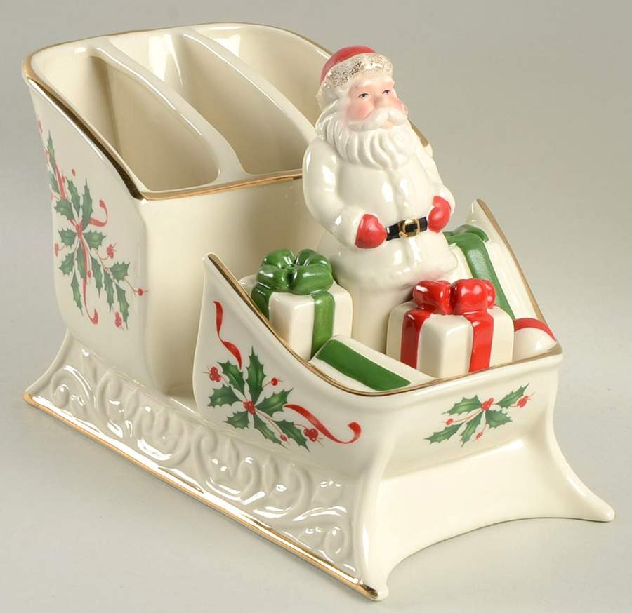 Holiday (Dimension) Santa Sleigh Caddy with Salt & Pepper Set by Lenox-1
