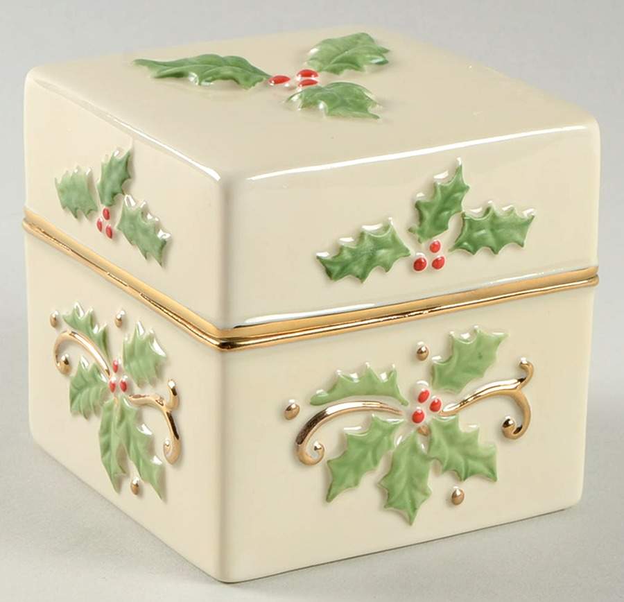 Holiday (Dimension) Trinket Box & Lid by Lenox-1