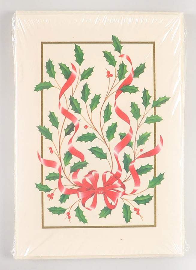 Holiday Gold (Red Ribbon Accent) (8 Pack) Greeting Cards & Envelopes by Lenox-1
