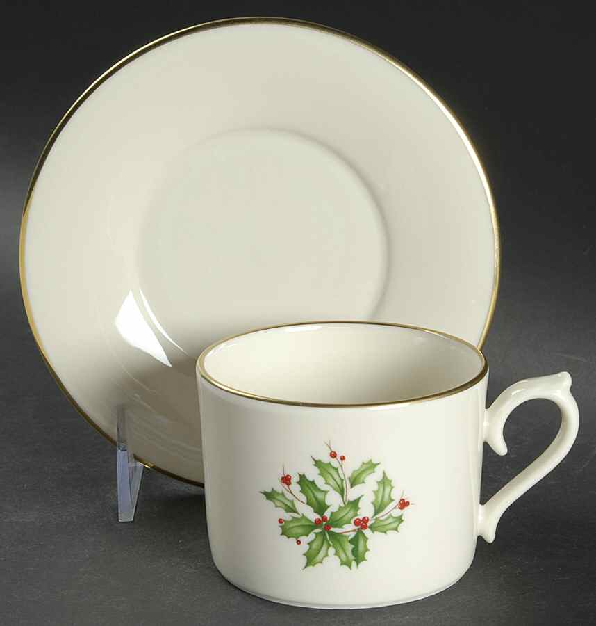 Holiday (Dimension) Flat Cup & Saucer Set by Lenox-1