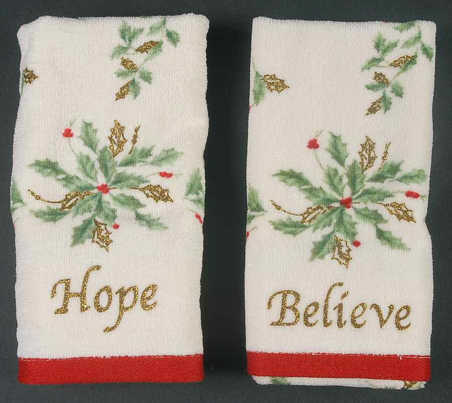 Holiday (Dimension) Set of 2 Fingertip Towels Motif 1 & Motif 2 by Lenox-1