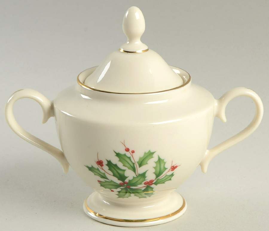 Holiday (Dimension) Sugar Bowl & Lid by Lenox-1