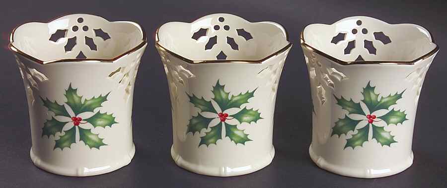 Holiday (Dimension) Small Pierced Votive Candleholder - Set of 3 by Lenox-1