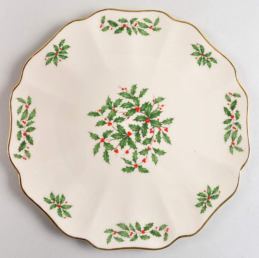 Holiday (Dimension) Flat Scalloped Cake Plate by Lenox-1
