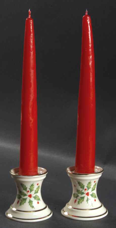 Holiday (Dimension) 2" Candlestick - Set of 2 with Candles by Lenox-1