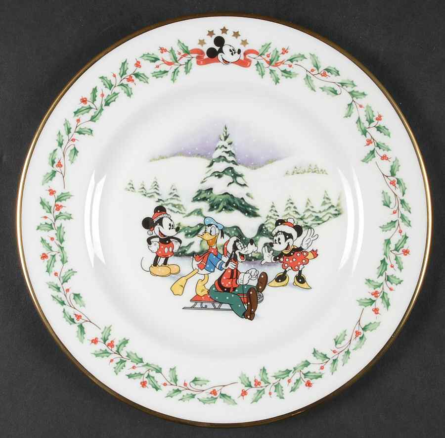 Holiday (Dimension) White Disney Accent Salad Plate by Lenox-1
