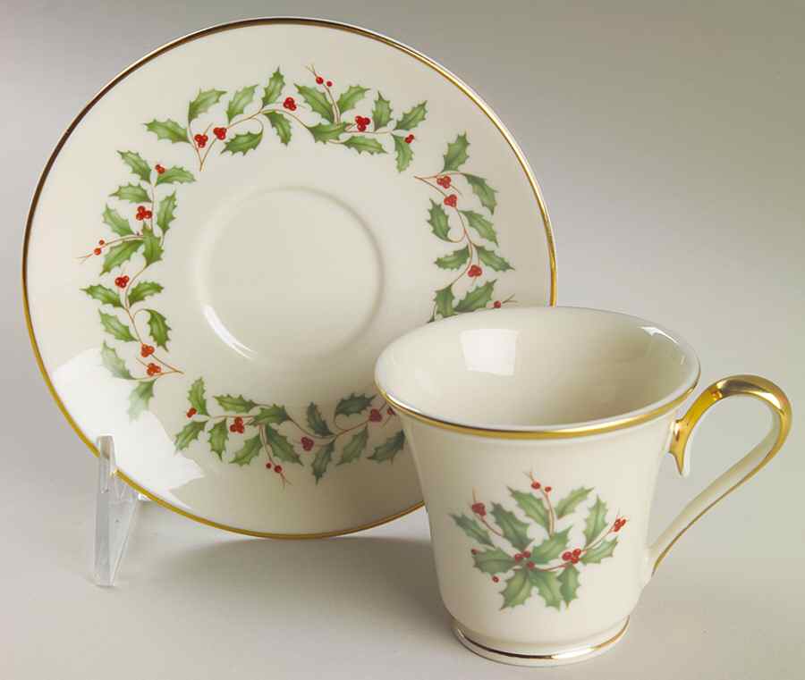 Holiday (Dimension) Footed Demitasse Cup & Saucer Set by Lenox-1