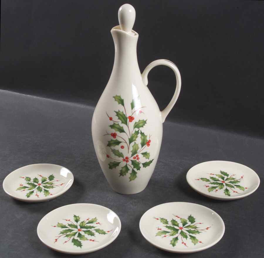 Holiday (Dimension) Oil Jar/Cruet with 4 Dipping Bowls by Lenox-1