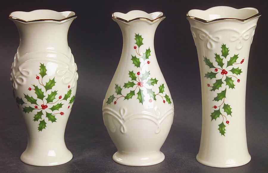 Holiday (Dimension) Set of 3 Vase-Bud 5" Motifs by Lenox-1