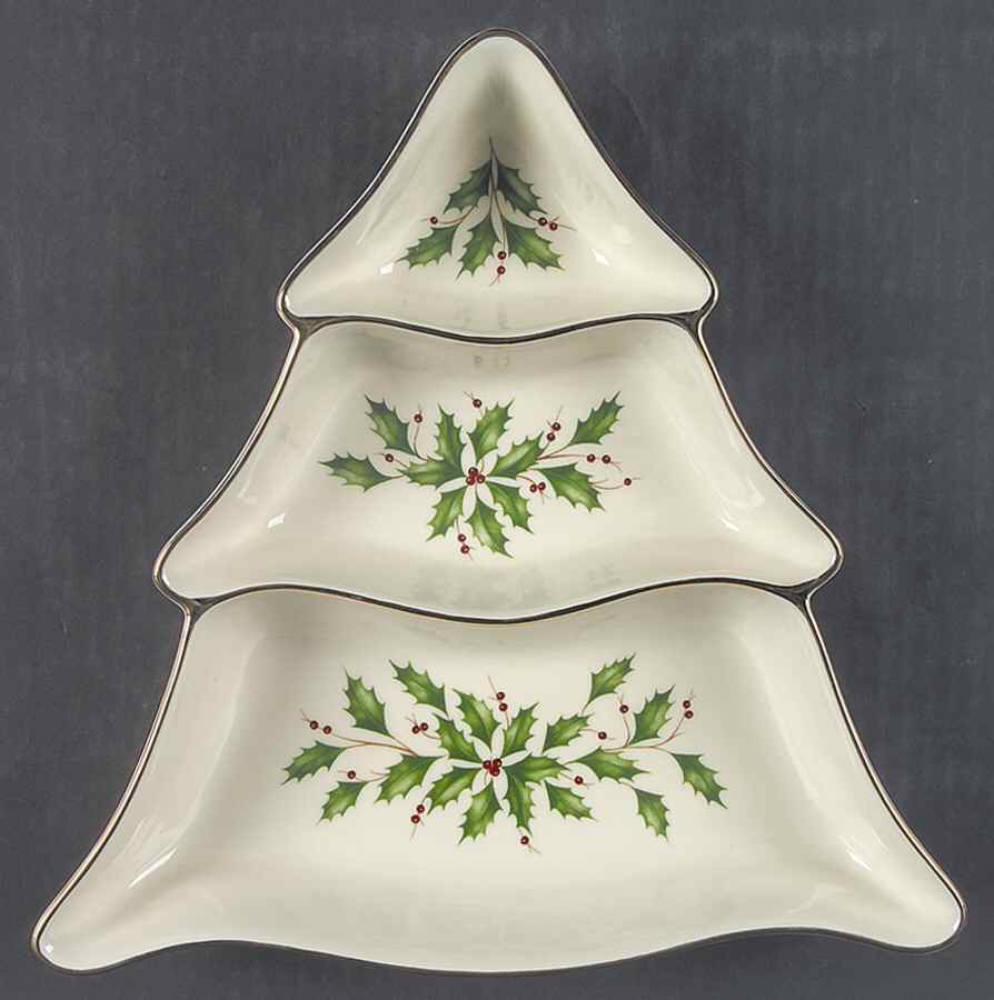 Holiday (Dimension) 3 Part Large Tree Shaped Dish by Lenox-1