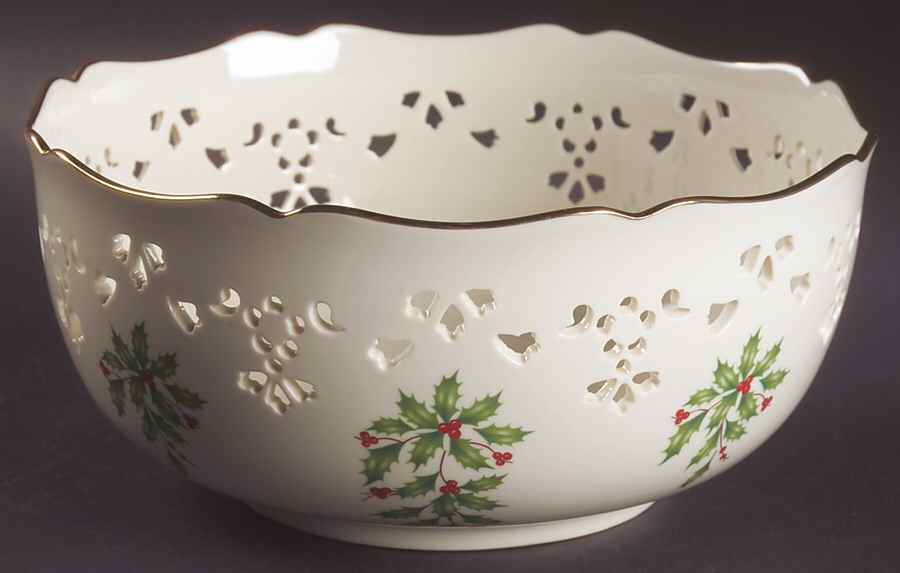 Holiday (Dimension) 8" Pierced Round Bowl by Lenox-1