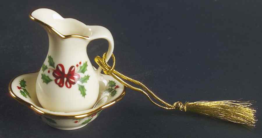 Holiday (Dimension) Pitcher and Bowl Set Ornament by Lenox-1