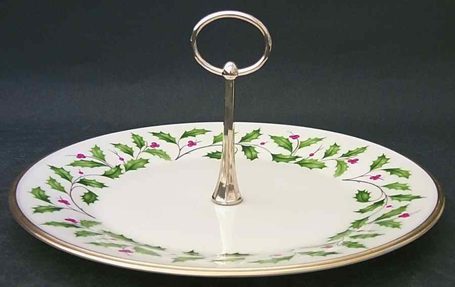 Holiday (Dimension) Round Serving Plate with Handle (DP) by Lenox-1